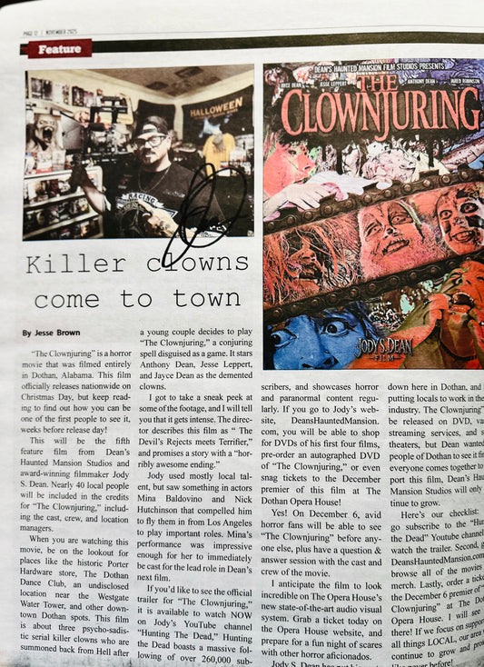 Local Newspaper Article on Jody S. Dean (Hand Signed)